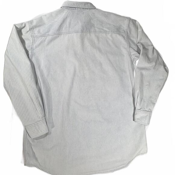 Looney Tunes Shirt Women's Large VTG 8 Embroidered Characters Denim White Stripe - Picture 7 of 8